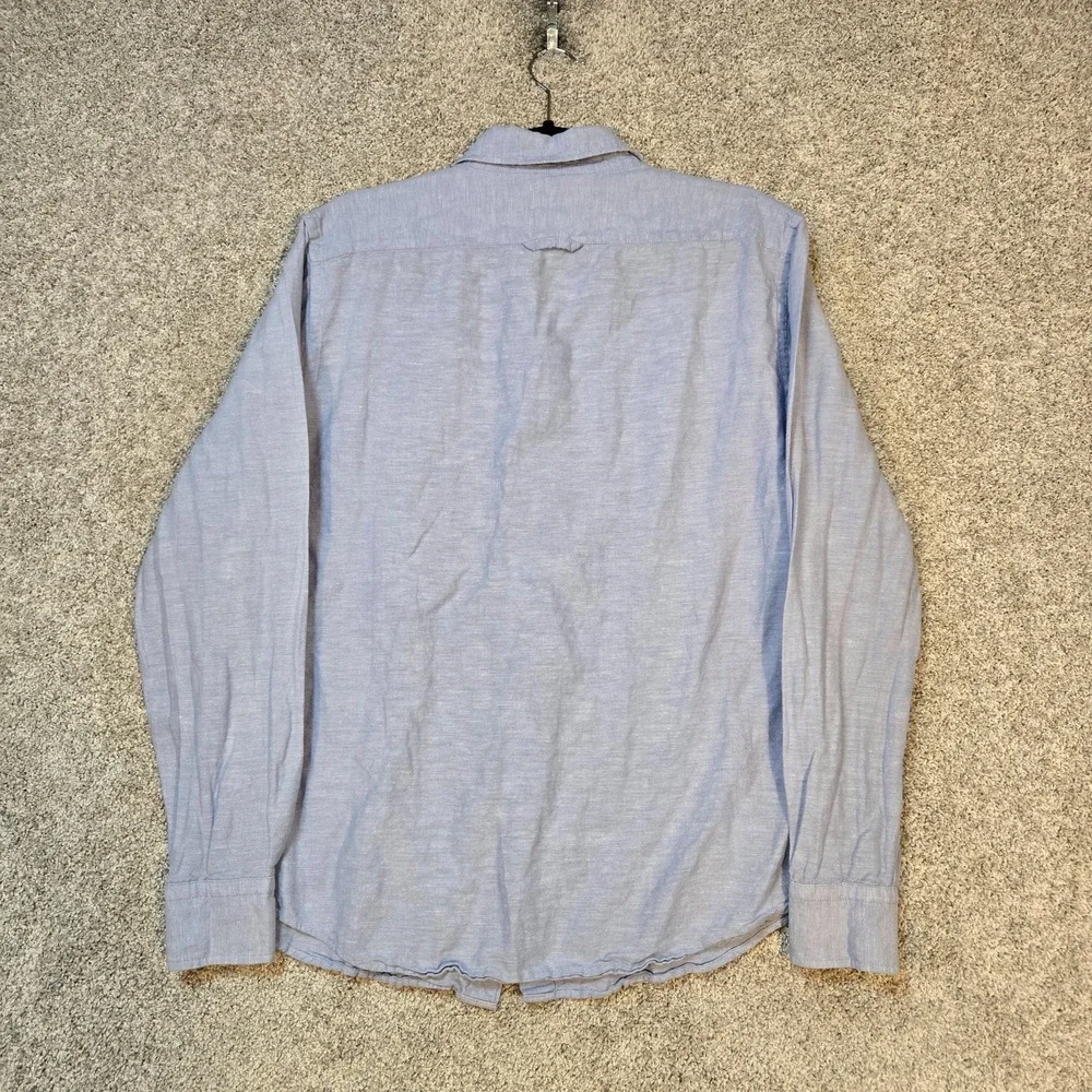 Banana Republic shirt mens Medium Slim Fit Blue Linen Cotton Blend Button up